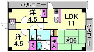 兵庫県尼崎市南武庫之荘6丁目【マンション】の間取り