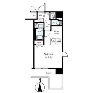 プレサンス大手前パークサイドⅡ【3階】の間取り