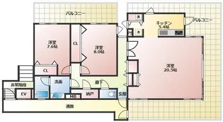 イーストヴァリュー弦巻【5階】の間取り