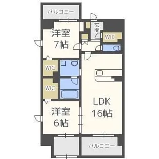 ラ・シルフィード博多駅南【3階】の間取り