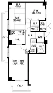 兵庫県芦屋市楠町【マンション】の間取り