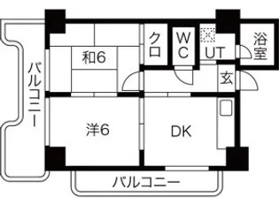 エルフェプラザ【4階】の間取り