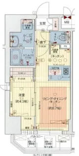 プレサンス難波クチュール【13階】の間取り