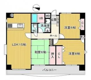 福岡県福岡市早良区西新5丁目【マンション】の間取り