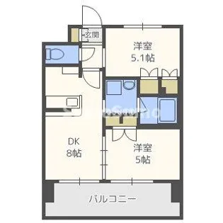 エステムコート南堀江Ⅱレアリス【10階】の間取り