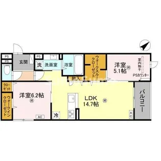 シーグレース浜甲子園【3階】の間取り