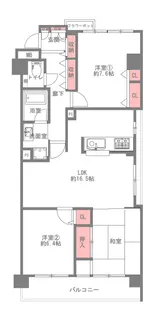 シャトー本町 1205号室【12階】の間取り