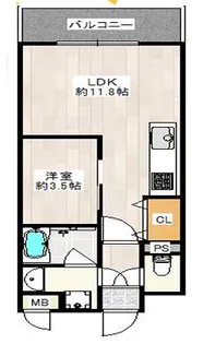 レクシア千代崎【4階】の間取り