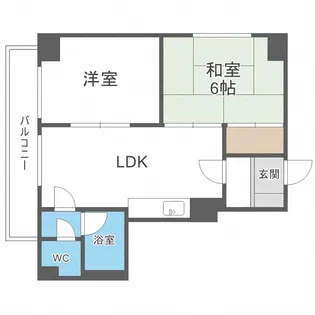 ヴィラウエスト難波【4階】の間取り