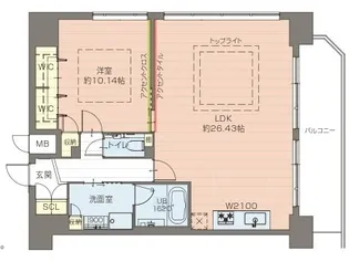 プレジオ鎗屋町【15階】の間取り
