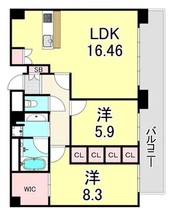エレガンス甲子園【4階】の間取り