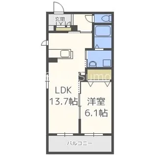 シャーメゾン島之内【3階】の間取り
