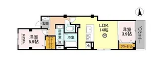 ソレイユ上汐【3階】の間取り