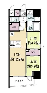 セレニテフラン難波【10階】の間取り