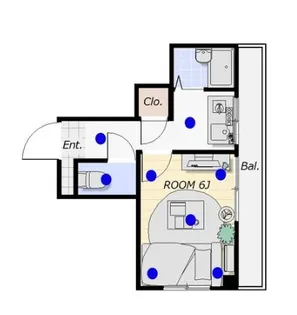ル・パラ九条【6階】の間取り