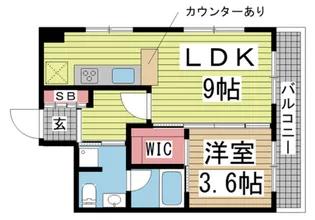 甲南第3六甲ハイム【3階】の間取り