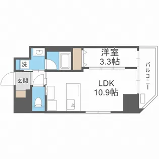 Wave on Horie Tower【6階】の間取り