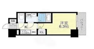 エスリード難波セントラル【12階】の間取り