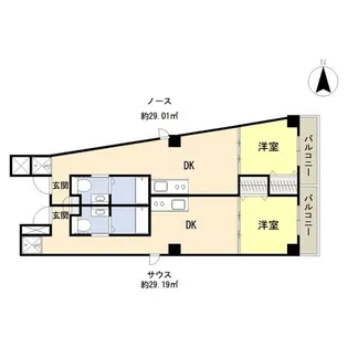 アパートメント谷町【8階】の間取り