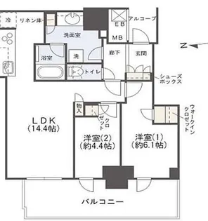 シエリアタワー大阪堀江【9階】の間取り