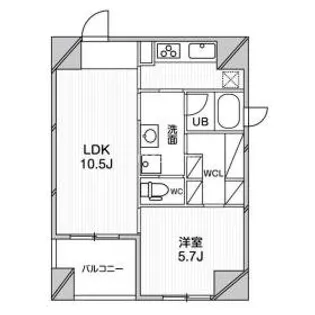 ルクレ堺筋本町レジデンス【9階】の間取り