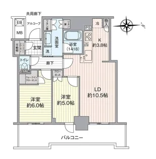 シエリアタワー大阪堀江【31階】の間取り