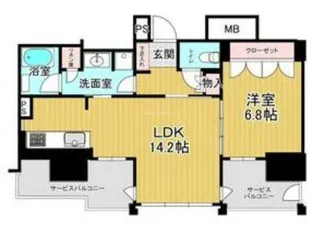 ブランズタワー南堀江【13階】の間取り