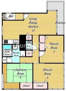 西宝仁川マンション【2階】の間取り