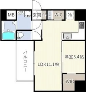 エスリードレジデンス ザ・グラン南堀江【2階】の間取り