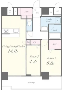 ルクス エテルナ 江戸堀【6階】の間取り