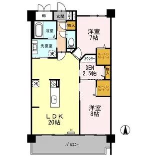 イーグル山手【1階】の間取り