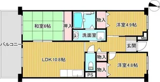 脇の浜高層住宅 11号棟【6階】の間取り