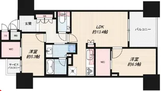 グランドメゾン北堀江レジデンス【13階】の間取り