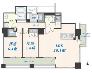 シエリアタワーなんば【16階】の間取り