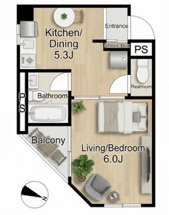 メモワール江戸堀【2階】の間取り