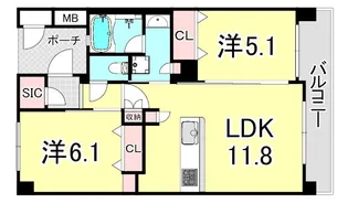 エステムコートディアシティSOUTH【4階】の間取り