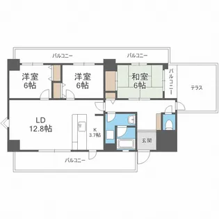 エル・セレーノ九条【8階】の間取り