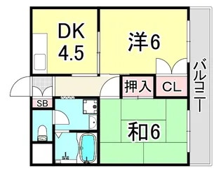 リバティ武庫之荘【3階】の間取り