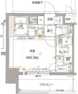 エスリード阿波座レジデンス【14階】の間取り