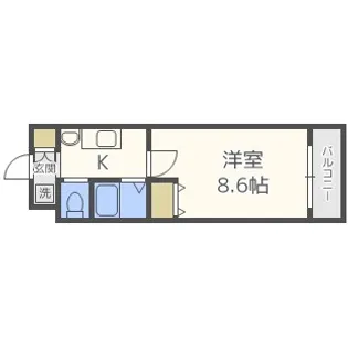 アドバンス難波ウインズ【6階】の間取り