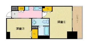 エステムプラザ難波EASTⅡブレスト【11階】の間取り