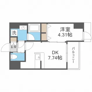 プレジオ難波ASIAN【15階】の間取り