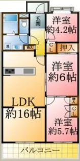 クレドール須磨【1階】の間取り