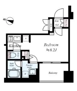 エスライズ西本町【8階】の間取り
