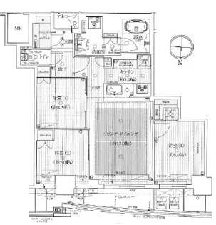 大阪ひびきの街ザ・サンクタスタワー【12階】の間取り