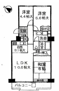 六甲グランドヒルズ2番館【7階】の間取り