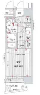 ラシュレエグゼ本町【14階】の間取り