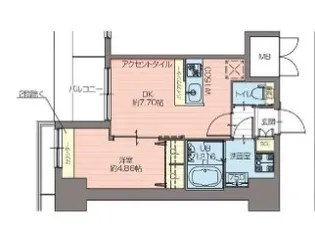 プレジオ難波ASIAN【6階】の間取り