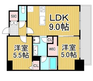 エステムコート難波Ⅴブロード【11階】の間取り