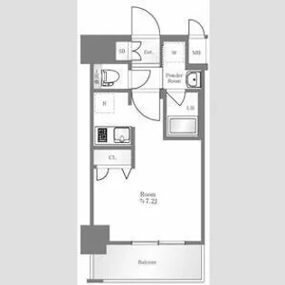 アスヴェル難波EAST【2階】の間取り